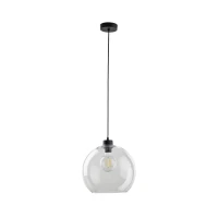 Pendant light 1x15 W – clear glass shade, black details - Image 1
