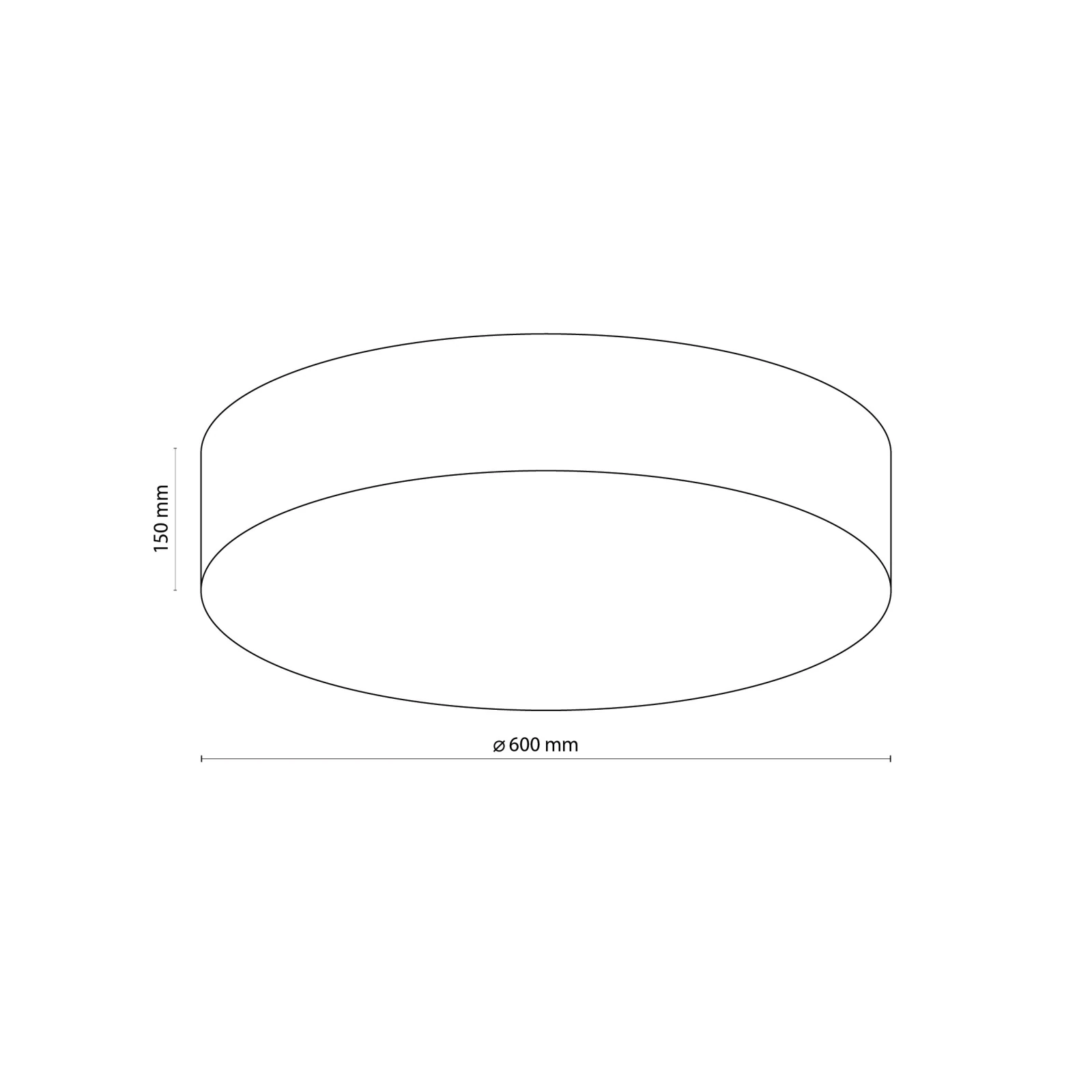 Ceiling light 60 cm – round, linen beige, magnetic shade