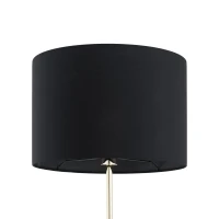 Floor lamp 15 W – cylindrical shade, black and gold - Image 3