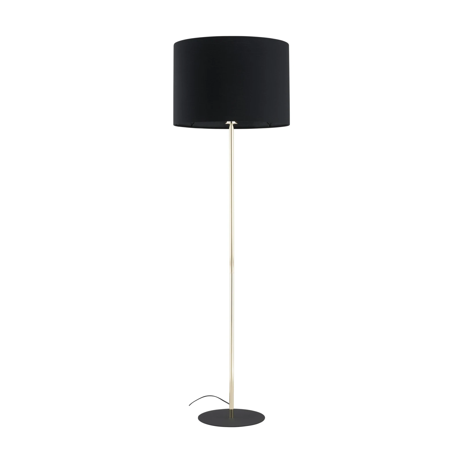 Floor lamp 15 W – cylindrical shade, black and gold