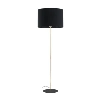 Floor lamp 15 W – cylindrical shade, black and gold - Image 2
