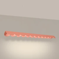Pakabinamas šviestuvas 131 cm – banguotas linijinis, persikinis, LED - Nuotrauka 1