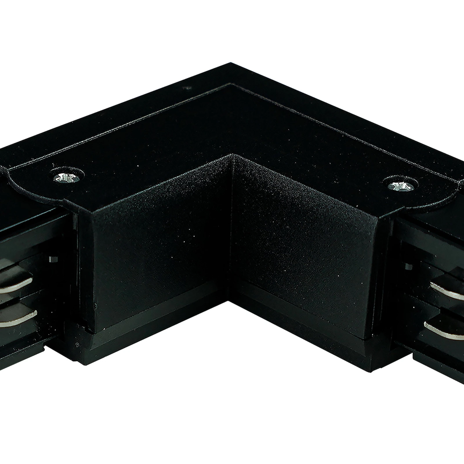 Three-circuit track connector 10 cm – left L-corner, black, IP20
