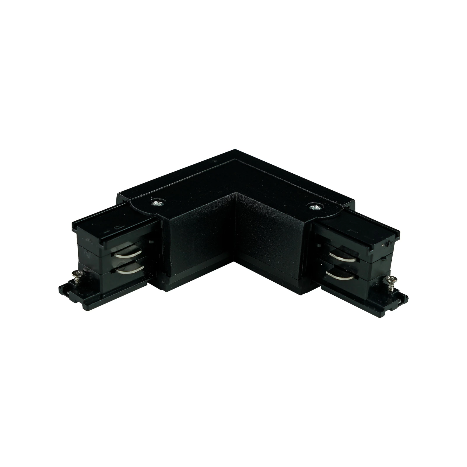 Three-circuit track connector 10 cm – left L-corner, black, IP20