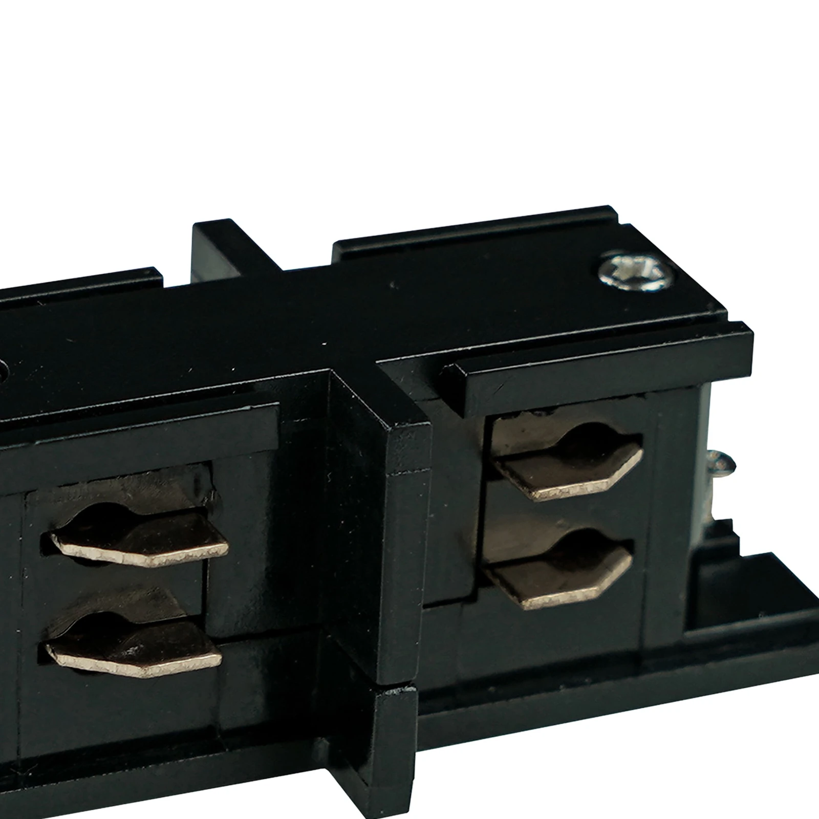 Three-circuit track connector 7 cm – straight, black, compact
