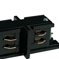 Three-circuit track connector 7 cm – straight, black, compact - Image 1