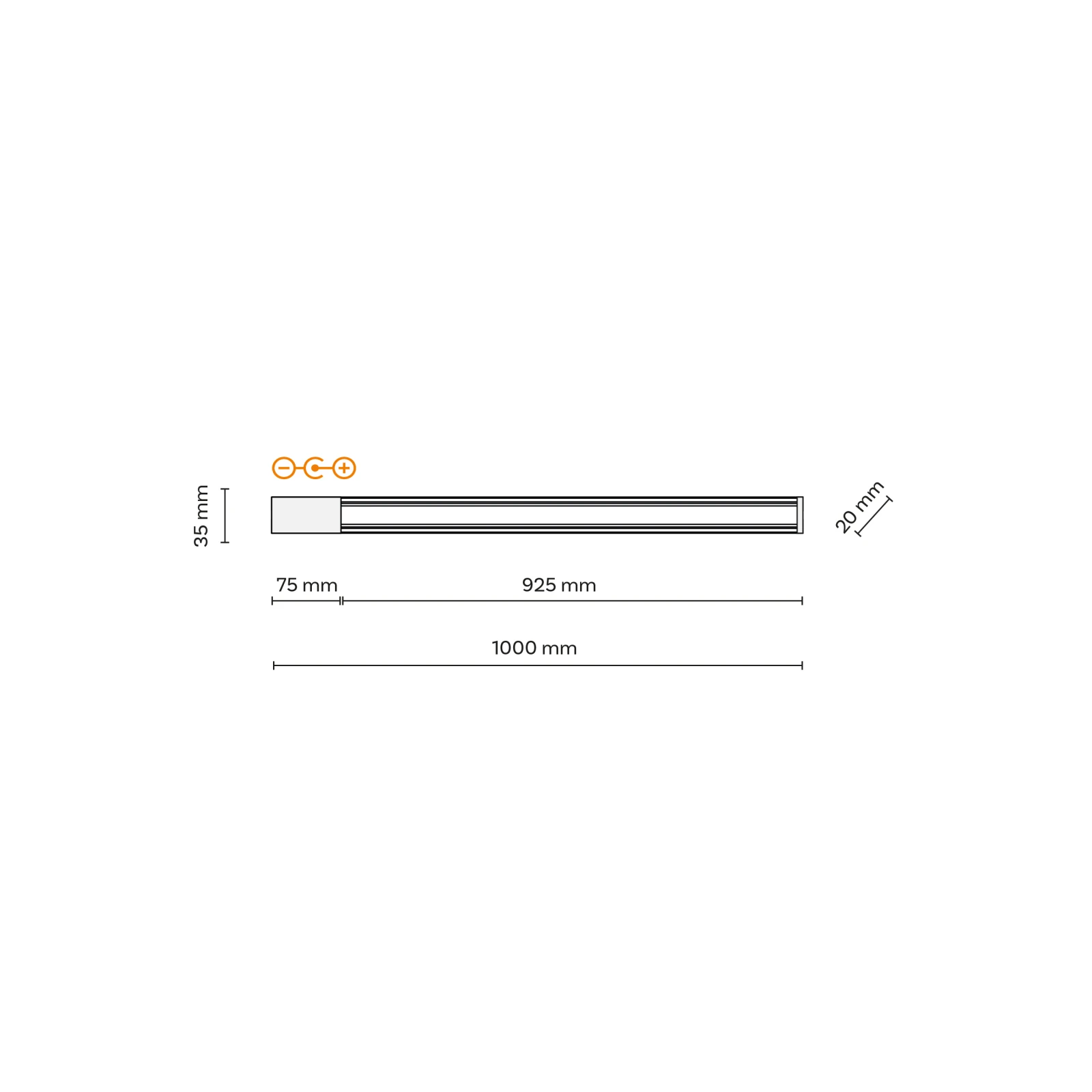 Juodas TRACER bėgelis 100 cm
