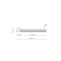 Track rail 100 cm – linear, white, single-circuit - Image 3