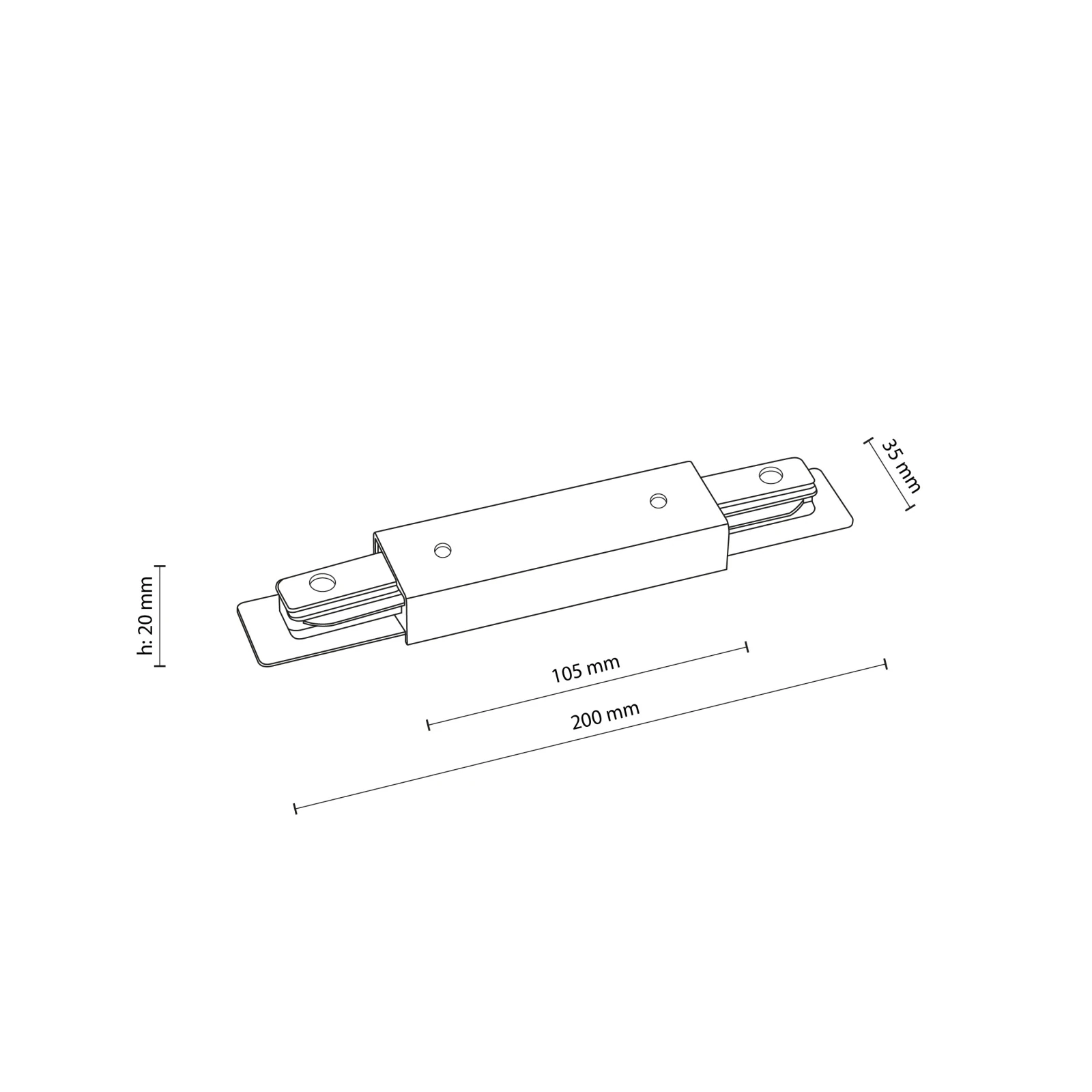 TRACER straight connector – with power feed, black