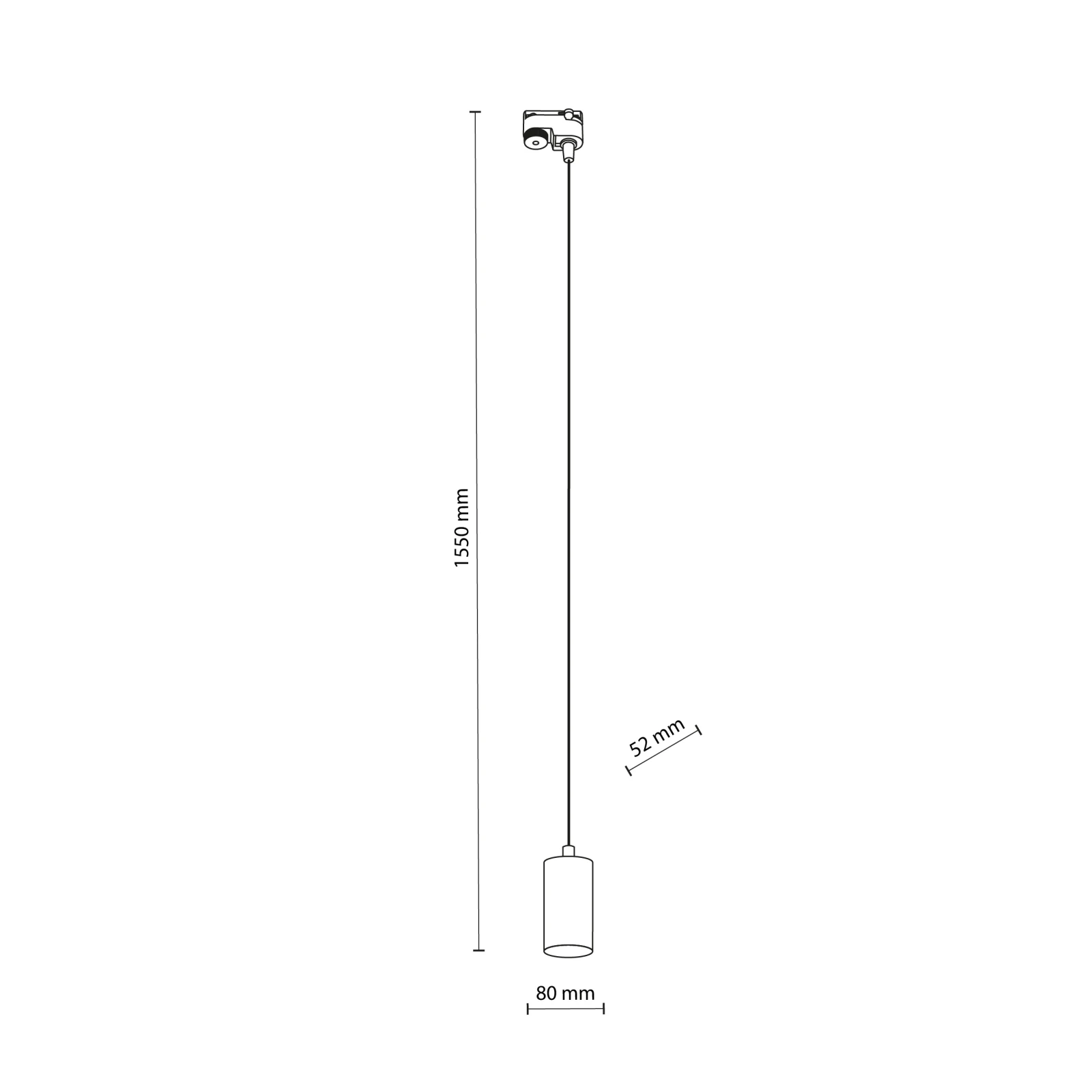 TRACER track pendant light – GU10, white