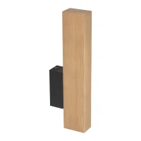 LED wall sconce 3 W – rectangular, pine and black, warm light - Image 4