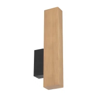 LED wall sconce 3 W – rectangular, pine and black, warm light - Image 6