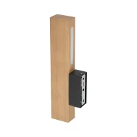 LED wall sconce 3 W – rectangular, pine and black, warm light - Image 8