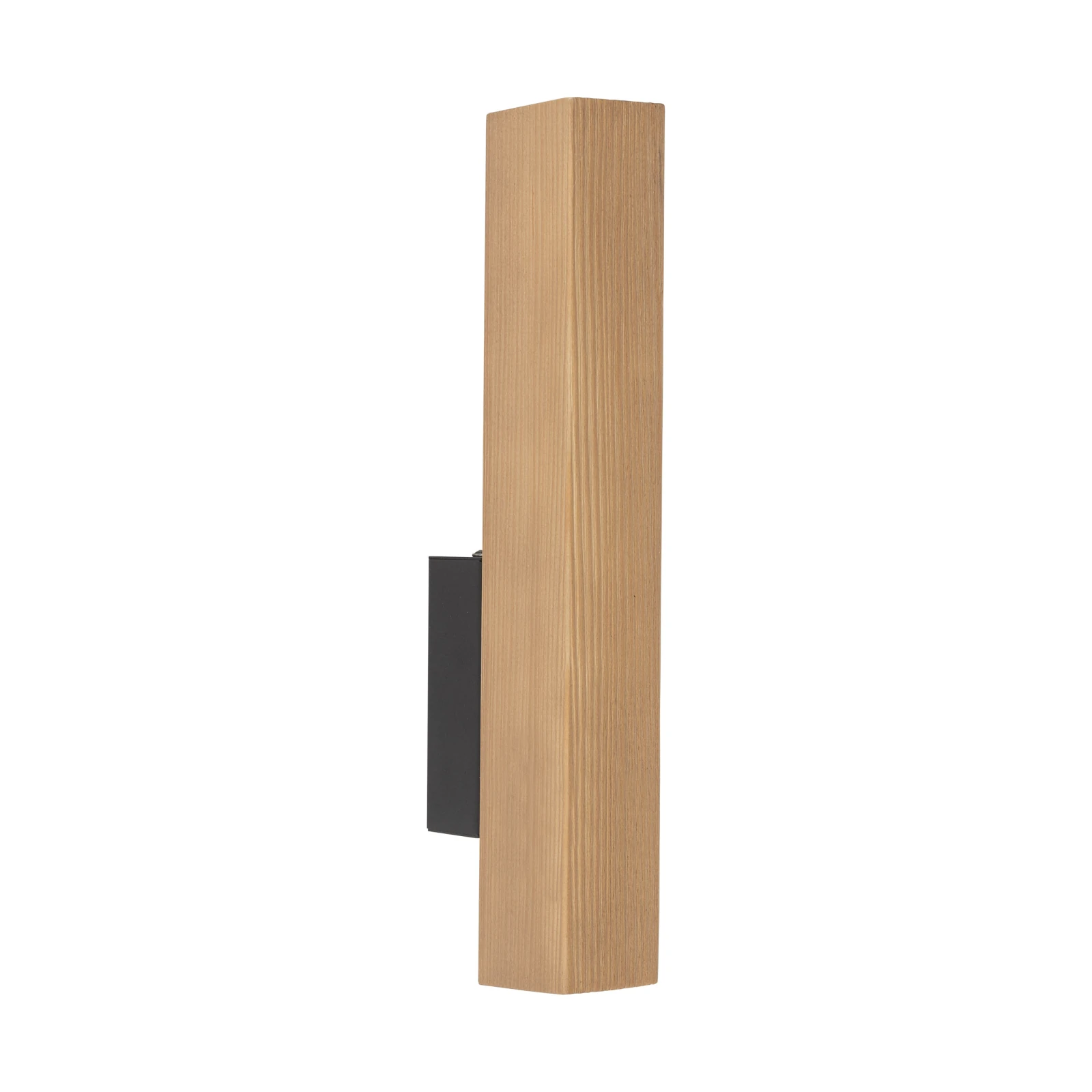 LED wall sconce 3 W – rectangular, pine and black, warm light