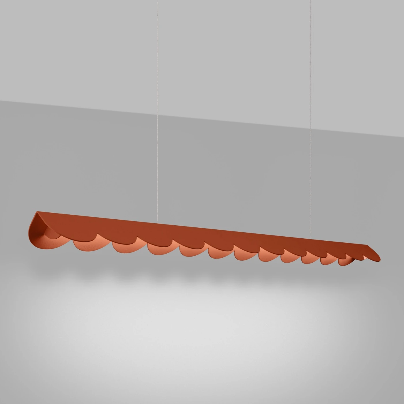 Pendant lamp 131 cm / 16W – linear, red ochra, CRI98