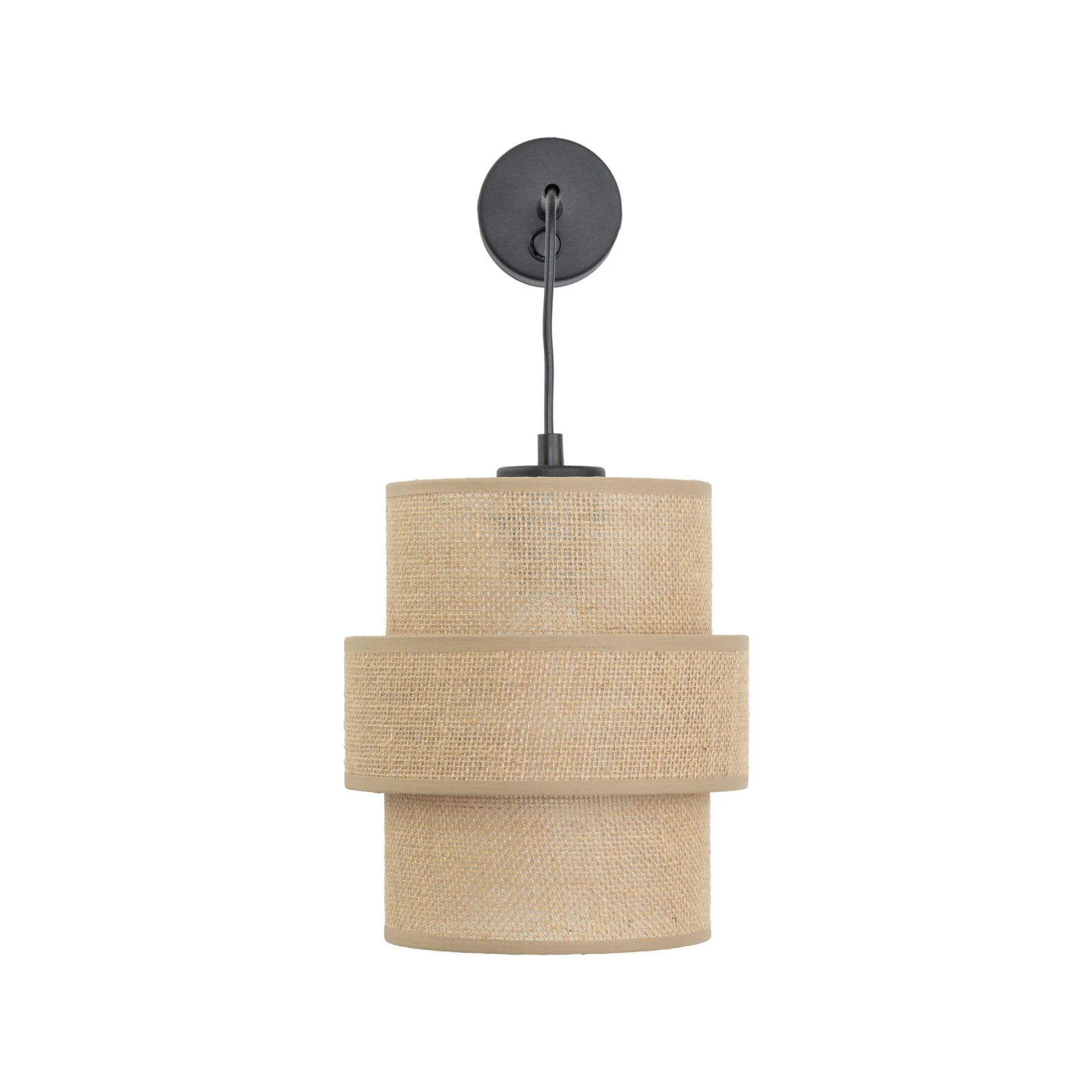 Wall light 1xE27 – beige shade, built-in switch