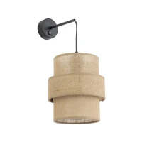 Wall light 1xE27 – beige shade, built-in switch - Image 2