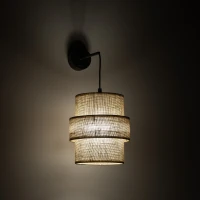 Wall light 1xE27 – beige shade, built-in switch - Image 1