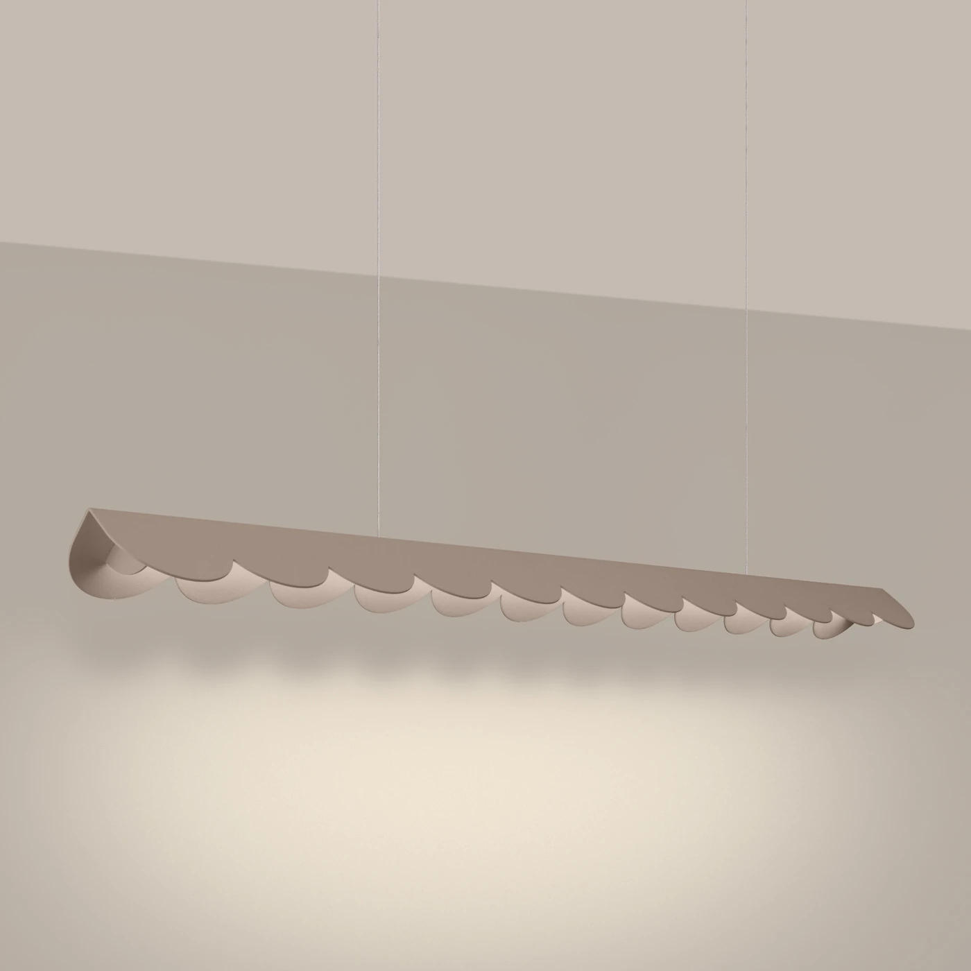 Pakabinamas šviestuvas 131 cm / 16W – linijinis, pilkai ruda, LED