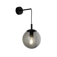 Wall light 1xE27 – graphite glass globe, black bracket - Image 4