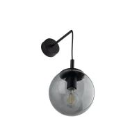 Wall light 1xE27 – graphite glass globe, black bracket - Image 5