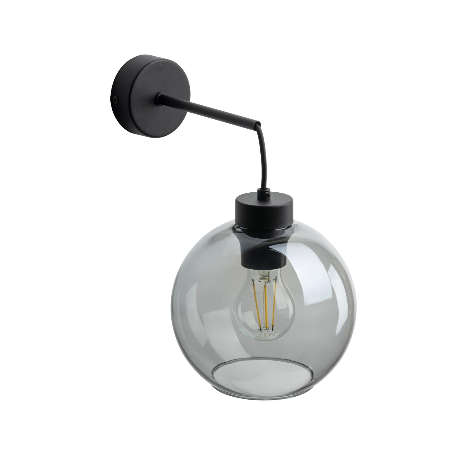 CUBUS 15 W wall light – graphite glass, black base