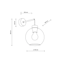 CUBUS 15 W wall light – clear glass, black base - Image 8