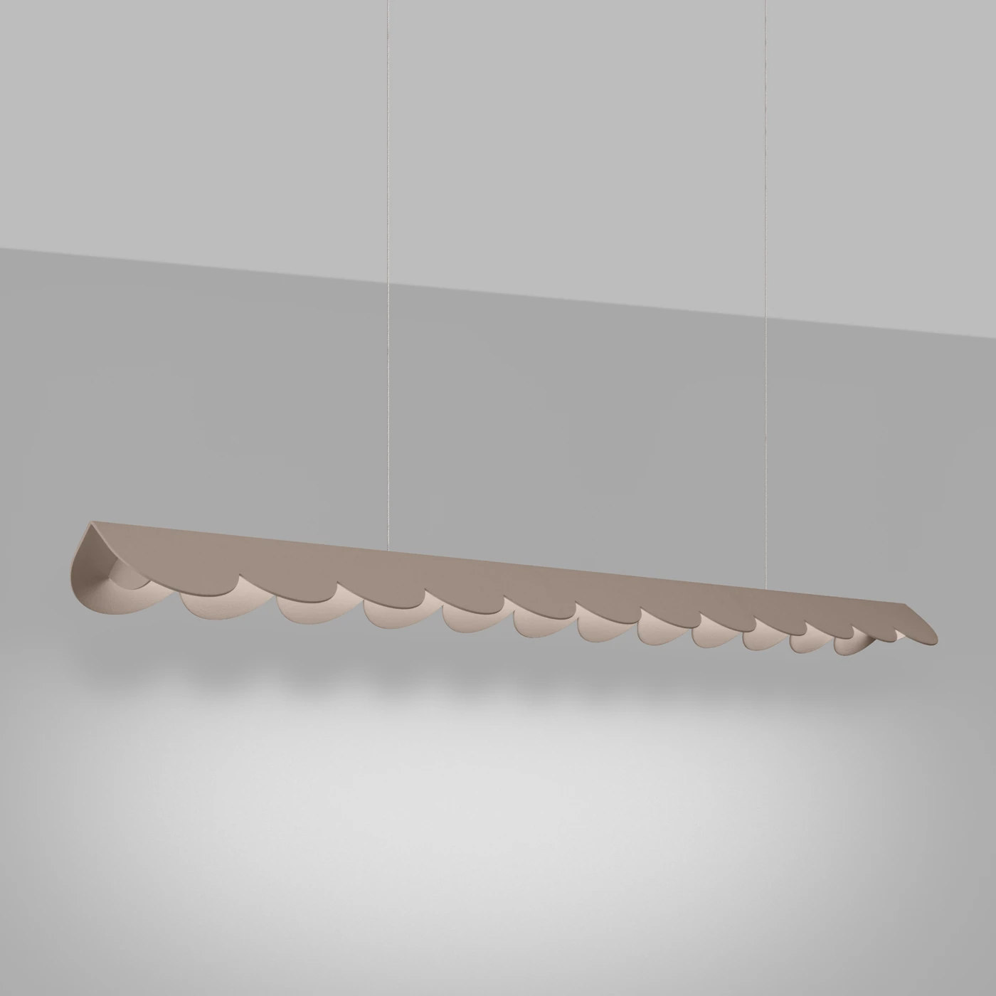 Pendant lamp 131 cm – scalloped, taupe, CRI98 LED