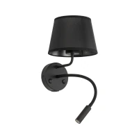 MAJA sieninis šviestuvas 15 W + 8 W, juodas, su USB - Nuotrauka 2