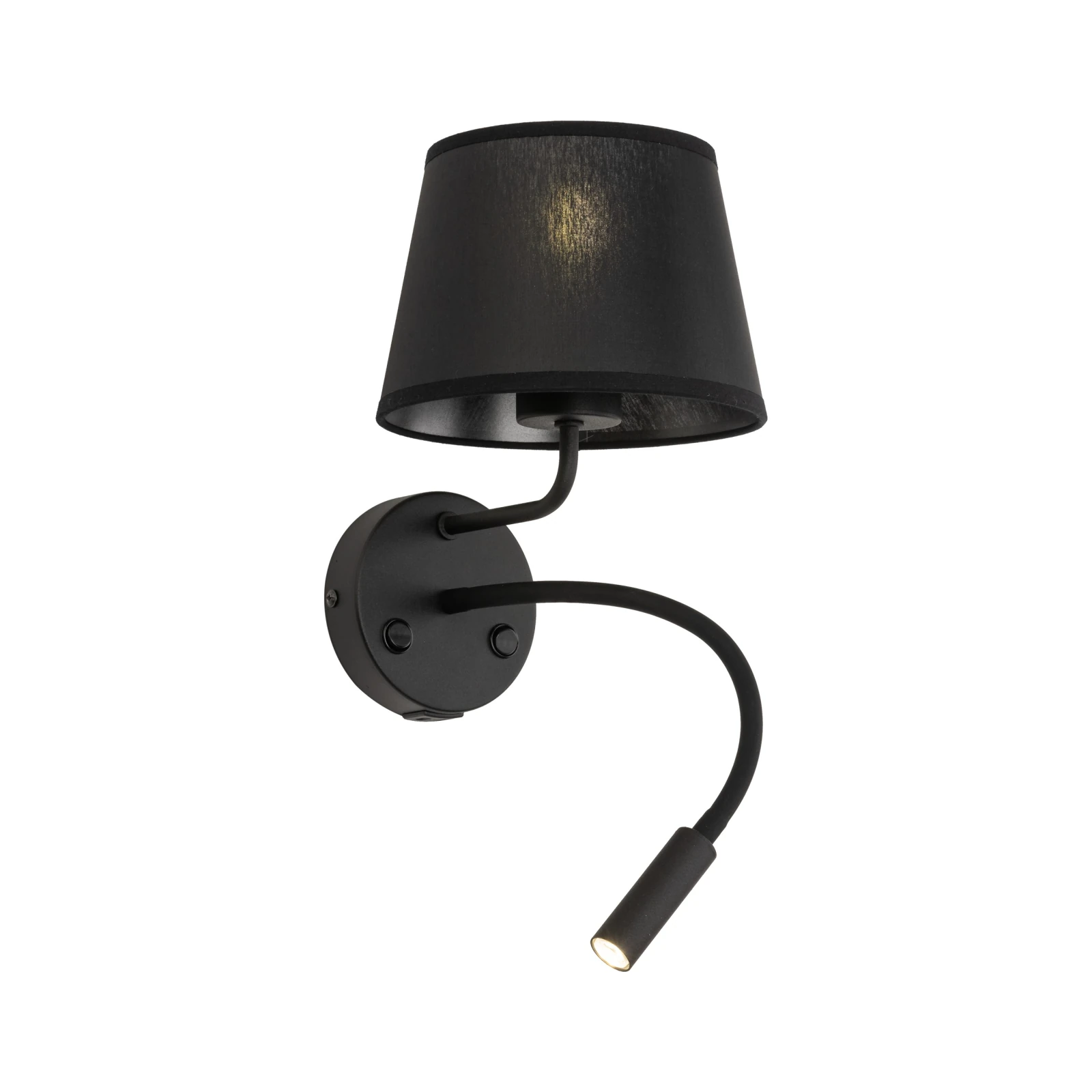 MAJA sieninis šviestuvas 15 W + 8 W, juodas, su USB