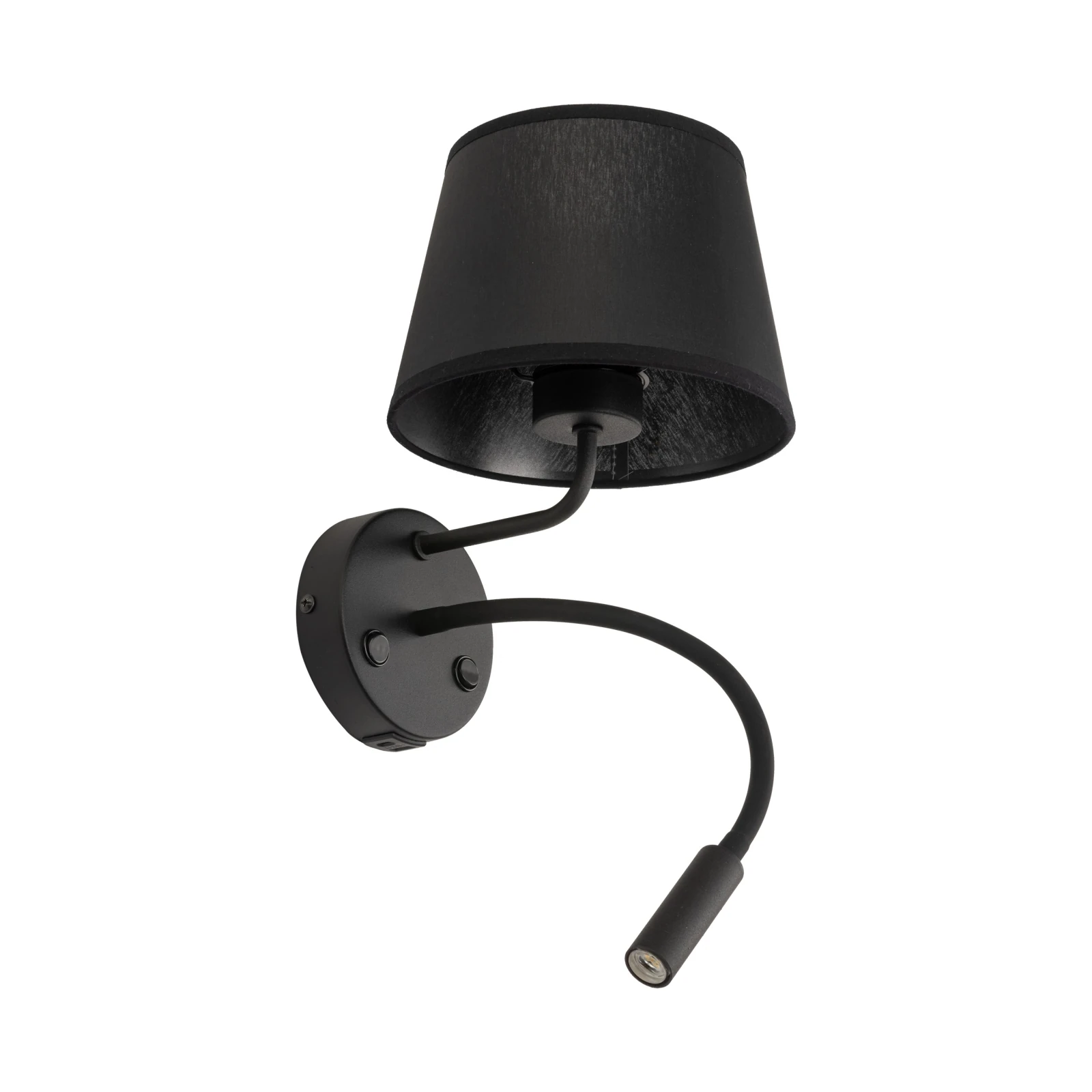 MAJA sieninis šviestuvas 15 W + 8 W, juodas, su USB