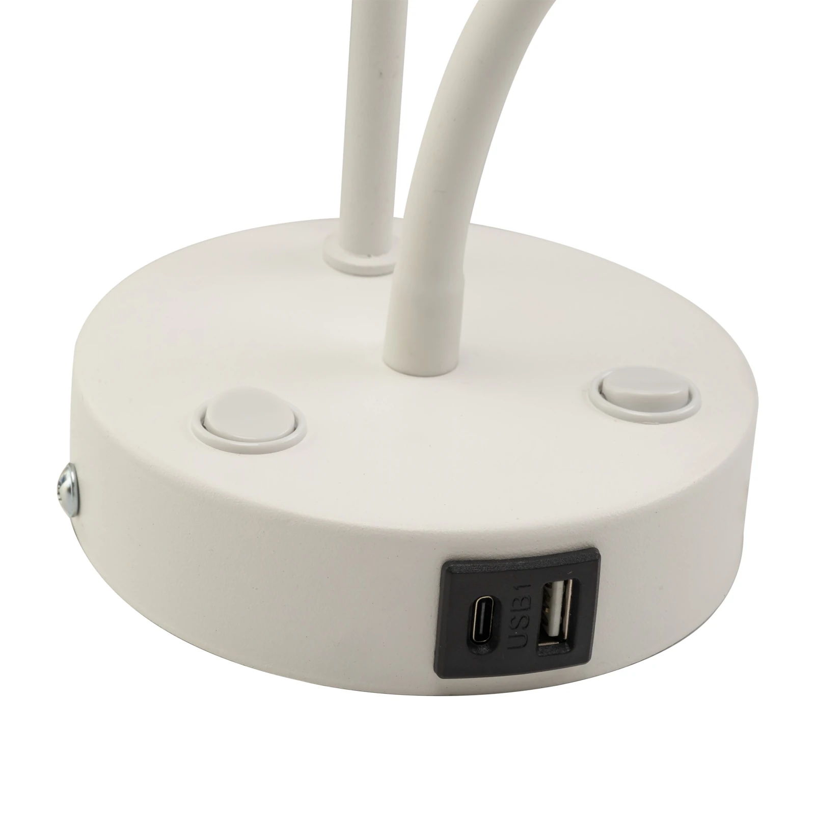 MAJA 15 W + 8 W wall light – round, white, USB and reading light
