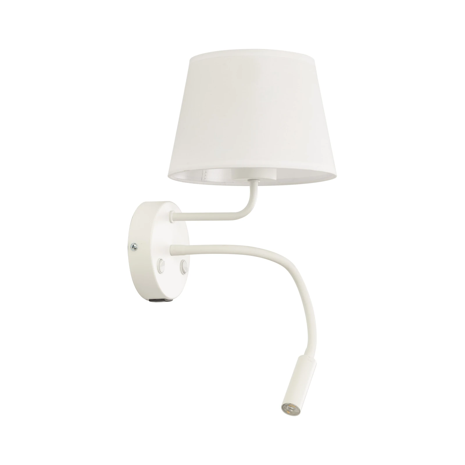 MAJA 15 W + 8 W wall light – round, white, USB and reading light