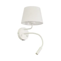 MAJA 15 W + 8 W wall light – round, white, USB and reading light - Image 7