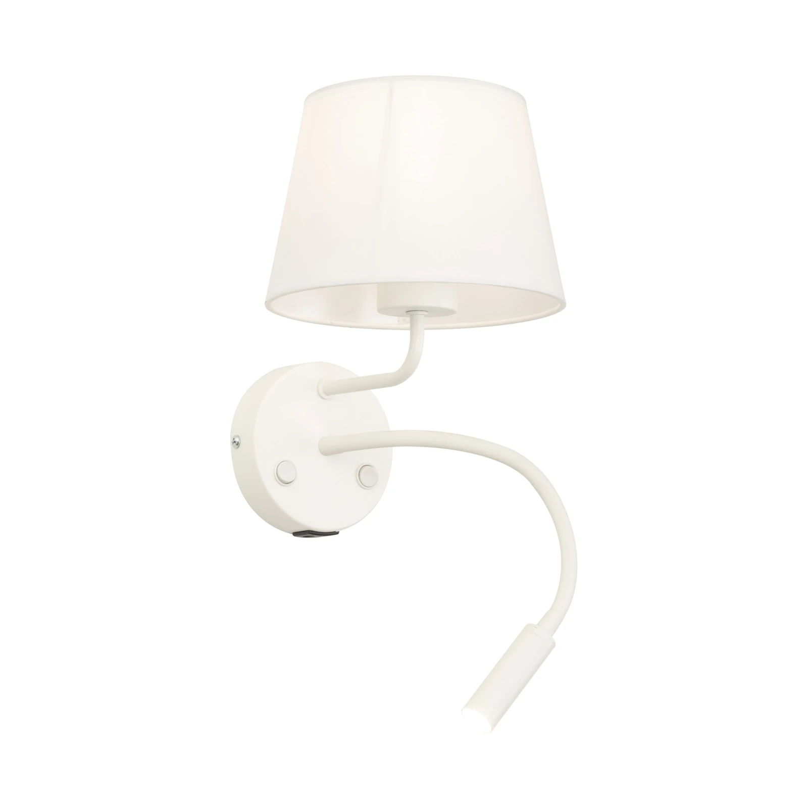 MAJA 15 W + 8 W wall light – round, white, USB and reading light
