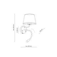 MAJA 15 W + 8 W wall light – round, white, USB and reading light - Image 9