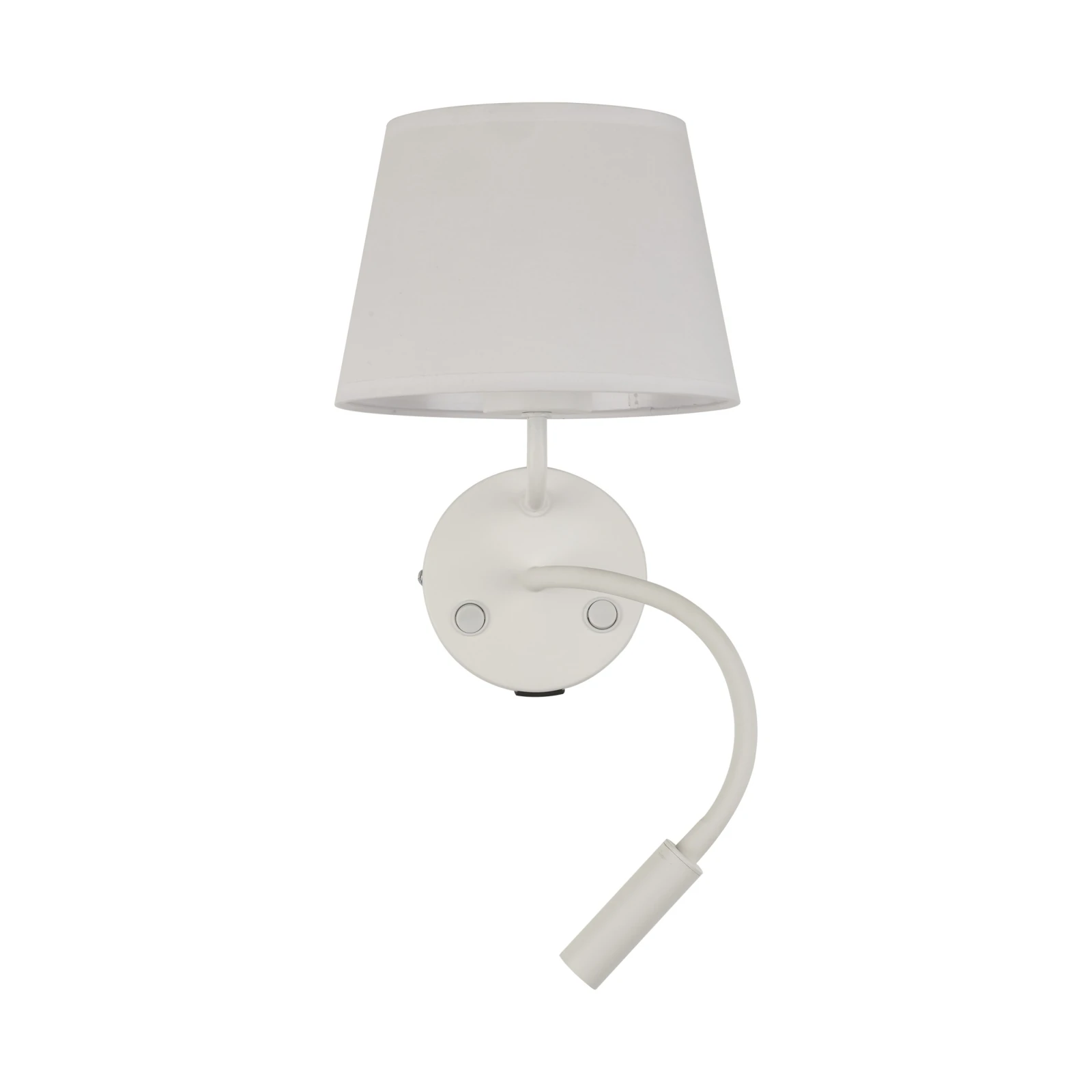 MAJA 15 W + 8 W wall light – round, white, USB and reading light