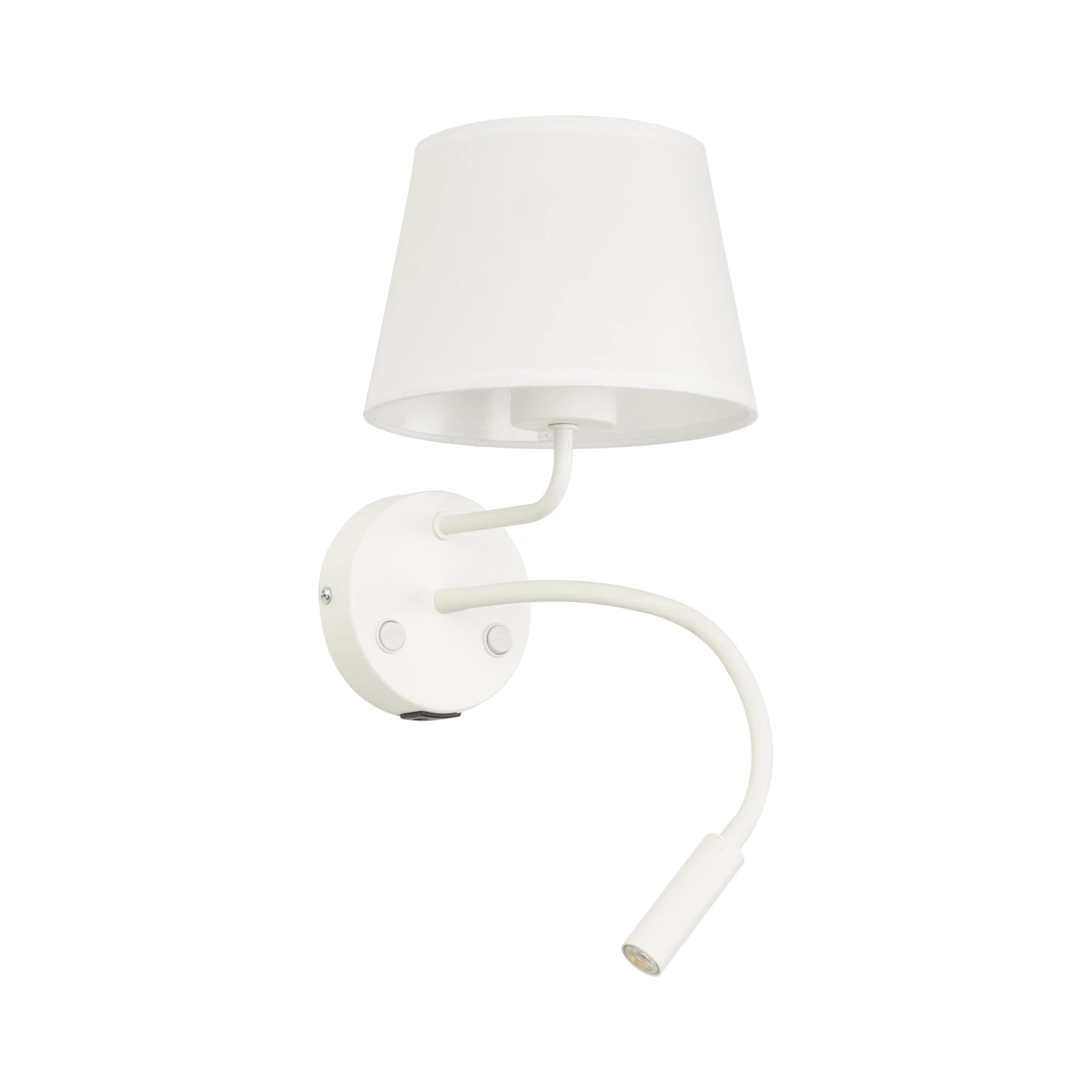 MAJA 15 W + 8 W wall light – round, white, USB and reading light