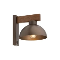 OSLO wall light – natural wood, brown shade, E27 - Image 5