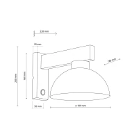 OSLO wall light – natural wood, brown shade, E27 - Image 6