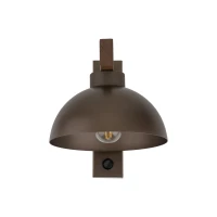 OSLO wall light – natural wood, brown shade, E27 - Image 7