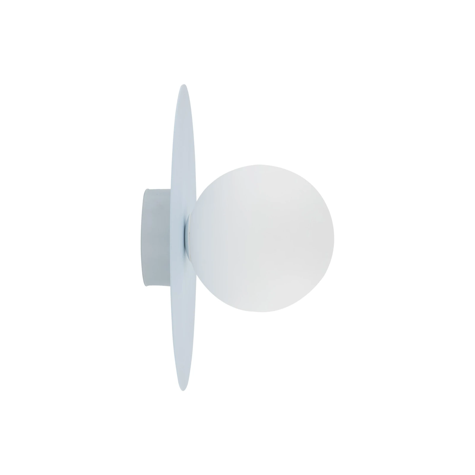 PIXI 8 W wall light – round, blue, opal glass shade