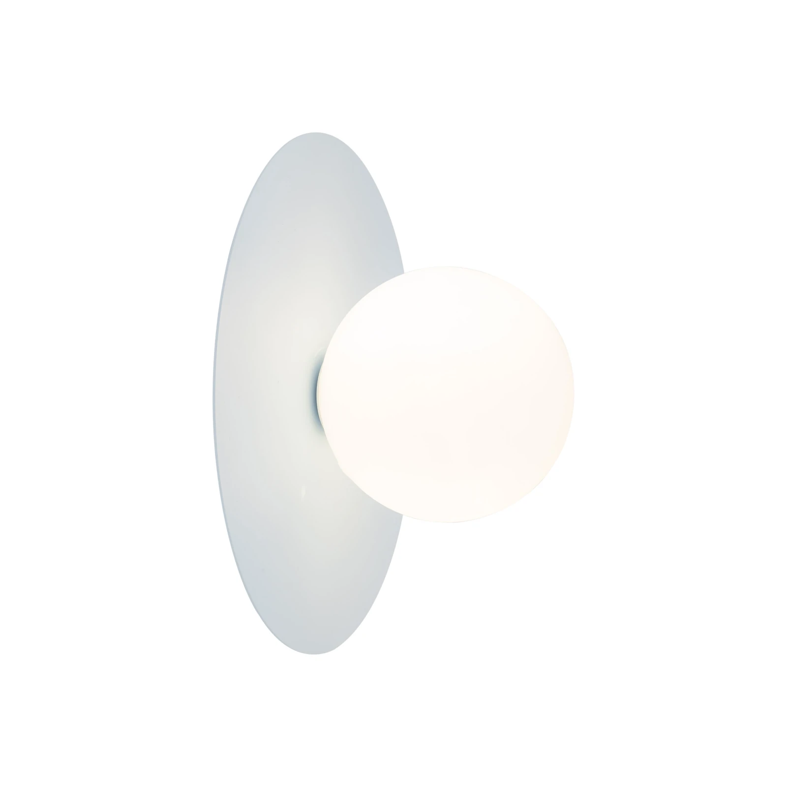 PIXI 8 W wall light – round, blue, opal glass shade