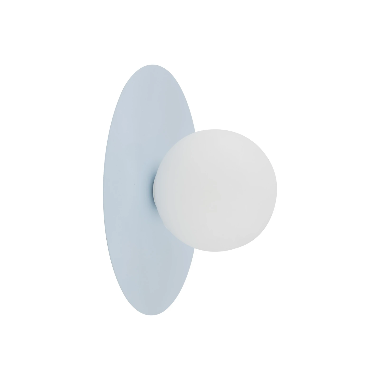 PIXI 8 W wall light – round, blue, opal glass shade