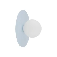 PIXI 8 W wall light – round, blue, opal glass shade - Image 2