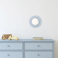 PIXI 8 W wall light – round, blue, opal glass shade - Image 1
