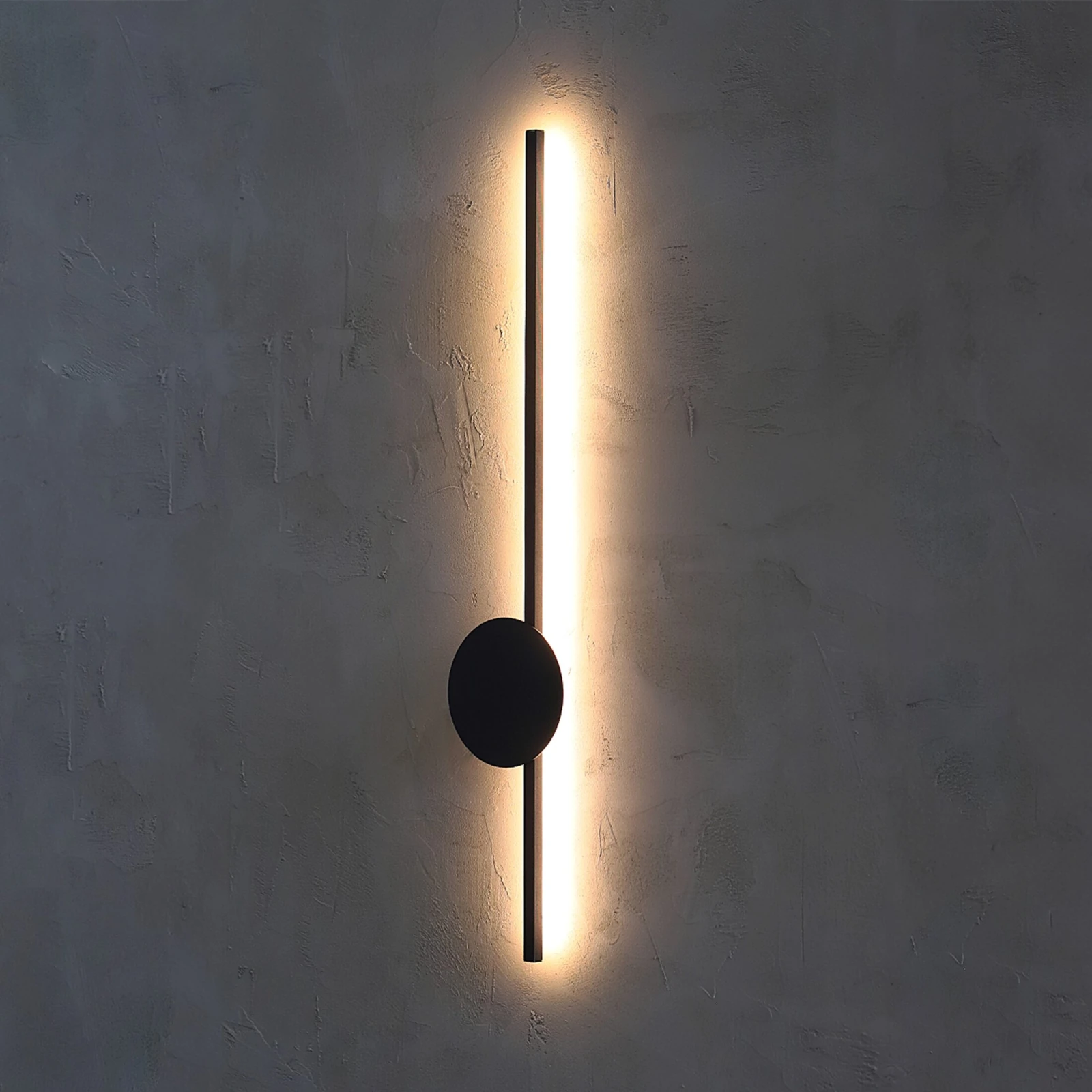 LED wall light 2W – linear black, 3000K accent