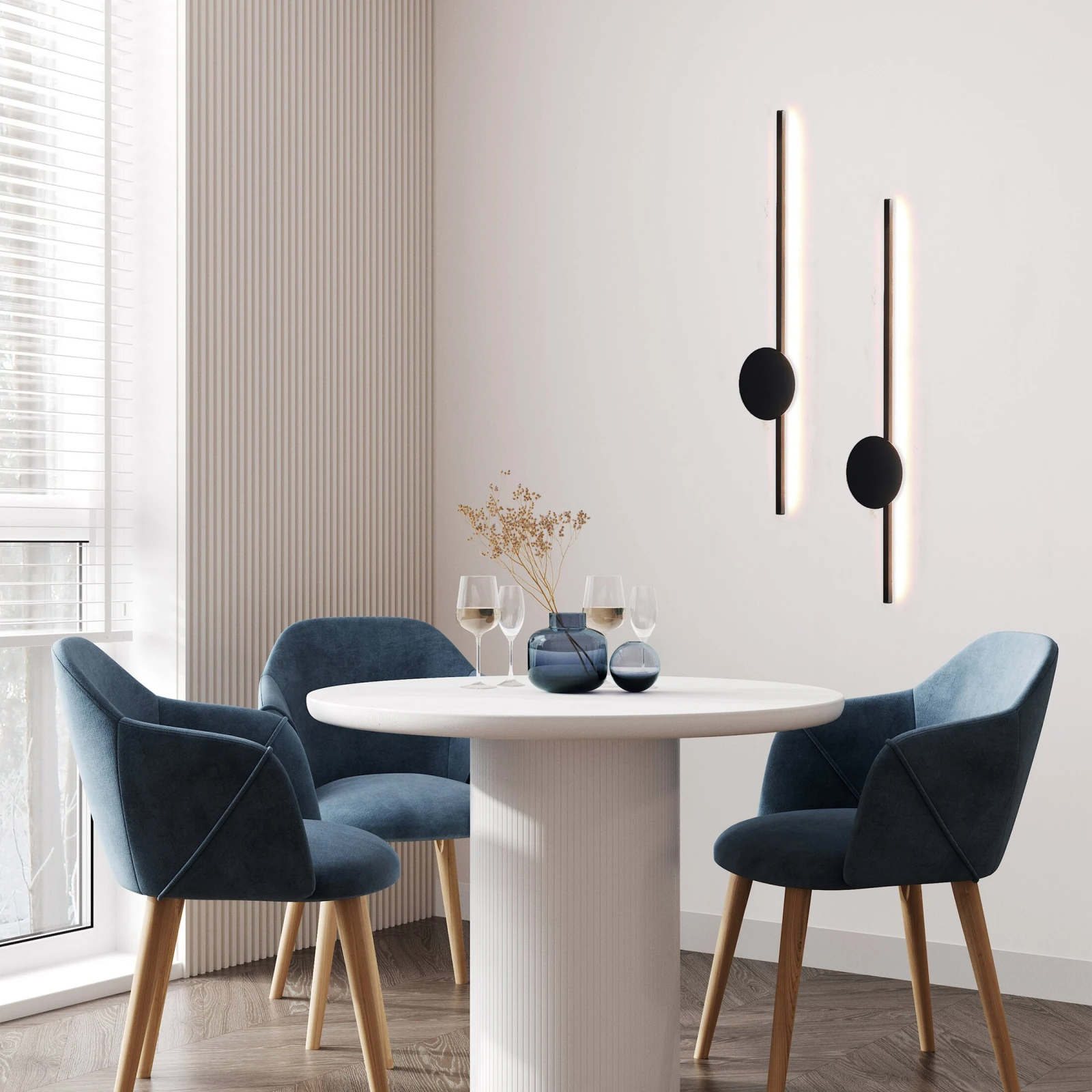 LED wall light 2W – linear black, 3000K accent