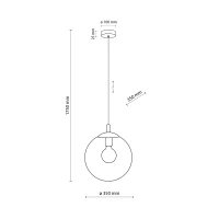 ESME 35 cm pendant light – spherical, transparent, glass shade - Image 9