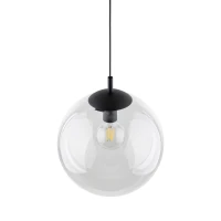 ESME 35 cm pendant light – spherical, transparent, glass shade - Image 1